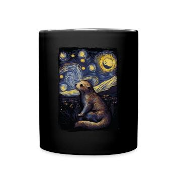 Otter Starry Night - Tasse einfarbig - Schwarz - Vorne