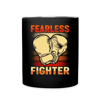 Furchtloser Kämpfer - Tasse einfarbig - Schwarz - Vorne