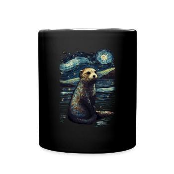 Loutre Nuit étoilée - Mug uni - noir - Devant