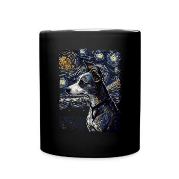 Lévrier italien Nuit étoilée - Mug uni - noir - Devant