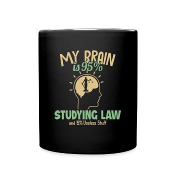Mein Gehirn studiert zu 95% Jurastudenten - Tasse einfarbig - Schwarz - Vorne