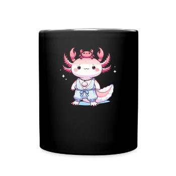 Axolotl as Cancer zodiac sign - Full Colour Mug - black - Front