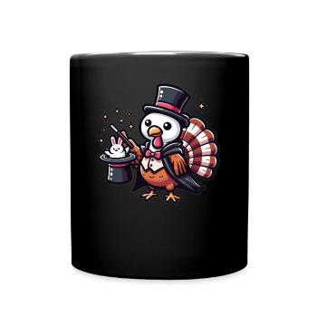 Thanksgiving Magier Zaubertrick Truthahn - Tasse einfarbig - Schwarz - Vorne