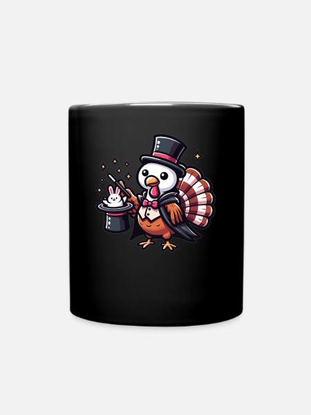 Dinde de tour de magie de magicien de Thanksgiving - Mug uni - noir