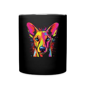 Aquarelle coloré Pharaon Dog - Mug uni - noir - Devant