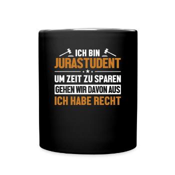 Jurastudent hat immer Recht Law School Students - Full Colour Mug - black - Front