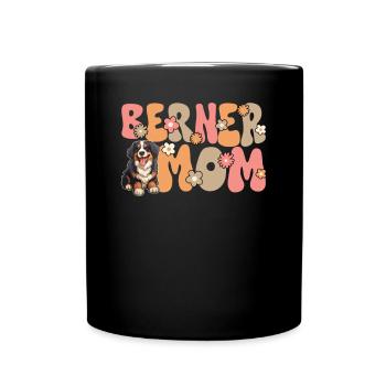 Berner Sennenhund Groovy Berner Mom - Tasse einfarbig - Schwarz - Vorne