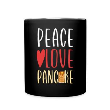 Pancake Lover Kids Girl Peace Love - Tasse einfarbig - Schwarz - Vorne