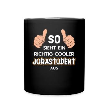 So sieht ein cooler Jurastudent aus Law School - Full Colour Mug - black - Front