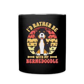 Bernedoodle Dog - Full Colour Mug - black - Front