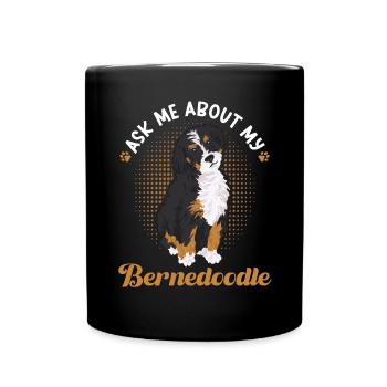 Bernedoodle Dog - Full Colour Mug - black - Front