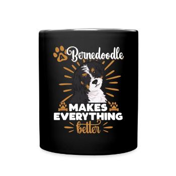 Bernedoodle Dog - Full Colour Mug - black - Front