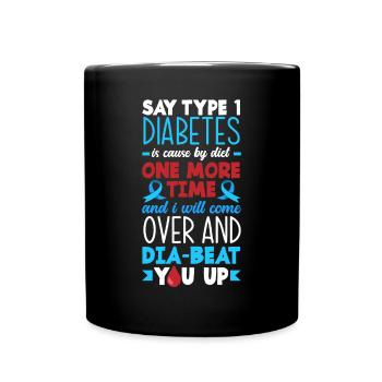 Cadeau pour diabétiques de type 1 pour diabétiques de type 1 - Mug uni - noir - Devant