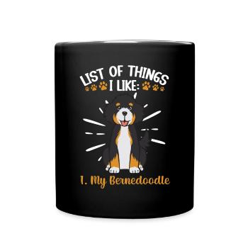 Bernedoodle Dog - Full Colour Mug - black - Front
