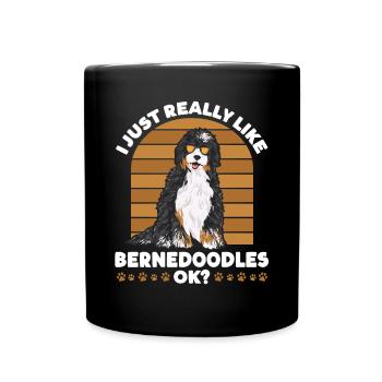 Bernedoodle Dog - Full Colour Mug - black - Front