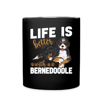 Bernedoodle Dog - Full Colour Mug - black - Front