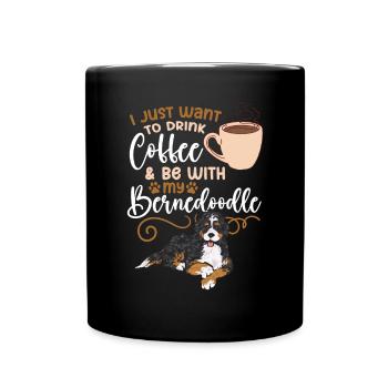 Bernedoodle Dog - Full Colour Mug - black - Front