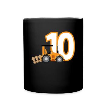 10e anniversaire tracteur 10 ans anniversaire chemise - Mug uni - noir - Devant
