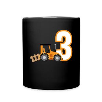 3rd Birthday Tractor 3 Years Birthday Shirt - Full Colour Mug - black - Front
