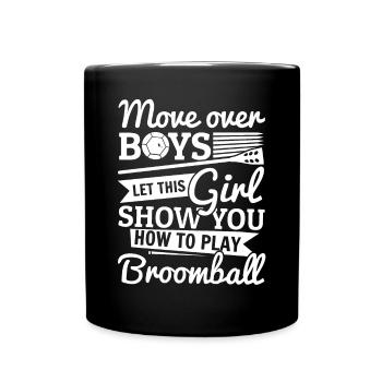 Move Over Boys Let This Girl Show You How To Play - Tasse einfarbig - Schwarz - Vorne