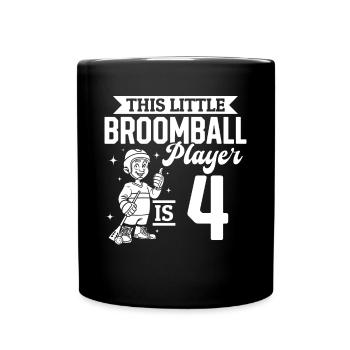 Ce petit joueur de ballon-balai a 4 ans - Broo - Mug uni - noir - Devant