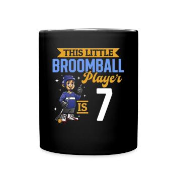 Broomball Player Kids 7th Birthday Broomball - Tasse einfarbig - Schwarz - Vorne