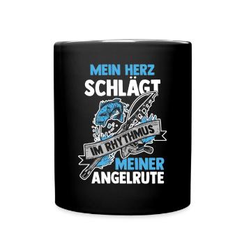 Pêcheur à la ligne Canne à pêche Pêche - Mug uni - noir - Devant