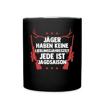 Jagd Jagen Hirschjagd Wildschweinjagd Jäger - Tasse einfarbig - Schwarz - Vorne