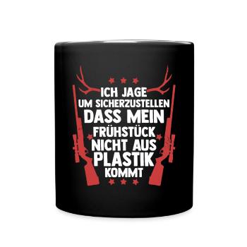 Chasse, Chasse, Cerf, Chasse, Sanglier, Chasseur, Chasseur - Mug uni - noir - Devant