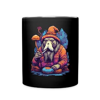 Festival de musique de morse d’art psychédélique de champignons forestiers - Mug uni - noir - Devant