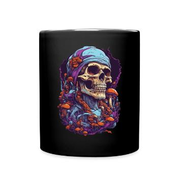 Vivid Colors Music Forest Mushrooms Psychedelic - Full Colour Mug - black - Front
