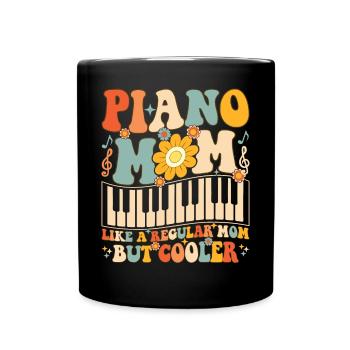 Klavierspielerin - Tasse einfarbig - Schwarz - Vorne