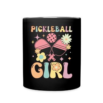 Joueur de pickle ball groovy - Mug uni - noir - Devant
