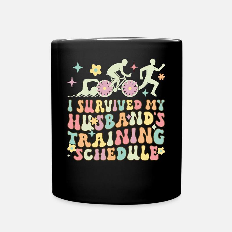Triathlon-Ehefrau - Tasse einfarbig - Schwarz