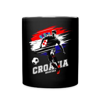 Croatie Football – Joueurs devant le drapeau croate - Mug uni - noir - Devant