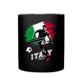 Italian Soccer Player with Flag - Full Colour Mug - black - Front
