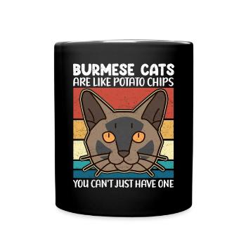 Burmese Burma Katze Burma-Katzen Geschenk - Tasse einfarbig - Schwarz - Vorne