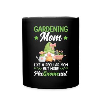 Gardening Mom - Gnome Gardening - Tasse einfarbig - Schwarz - Vorne