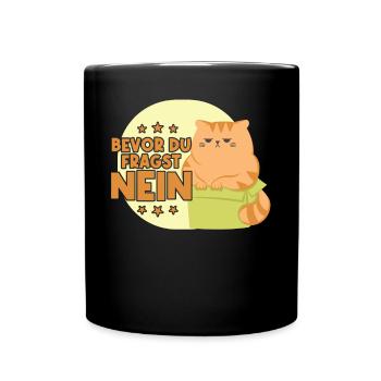 Avant de demander pas de conception de chat drôle - Mug uni - noir - Devant