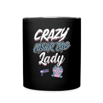 Crazy Laser Tag Lady - Lasertag - Full Colour Mug - black - Front