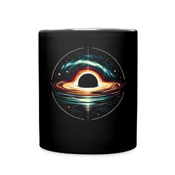 Astronom Astronom Schwarzes Loch Weltraumuniversum - Tasse einfarbig - Schwarz - Vorne