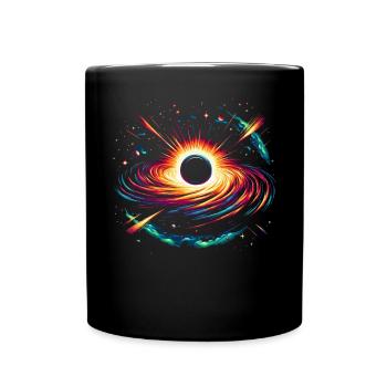 Astronom Astronom Schwarzes Loch Weltraumuniversum - Tasse einfarbig - Schwarz - Vorne