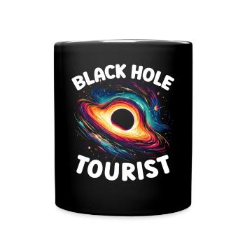Astronom Astronom Schwarzes Loch Weltraumuniversum - Tasse einfarbig - Schwarz - Vorne