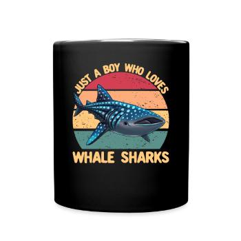 Nur ein Junge, der Whale Sharks Jungen Whale wächs - Tasse einfarbig - Schwarz - Vorne
