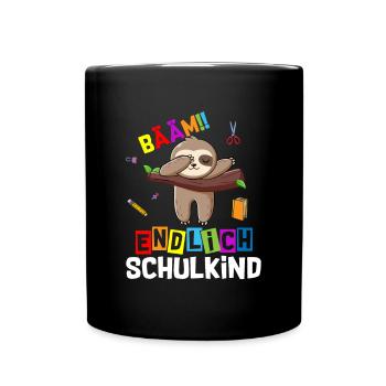 Bääm Finally Schoolchild Sloth School Enrollment - Full Colour Mug - black - Front
