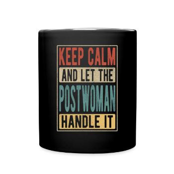 Postbotin Retro Geschenk - Tasse einfarbig - Schwarz - Vorne