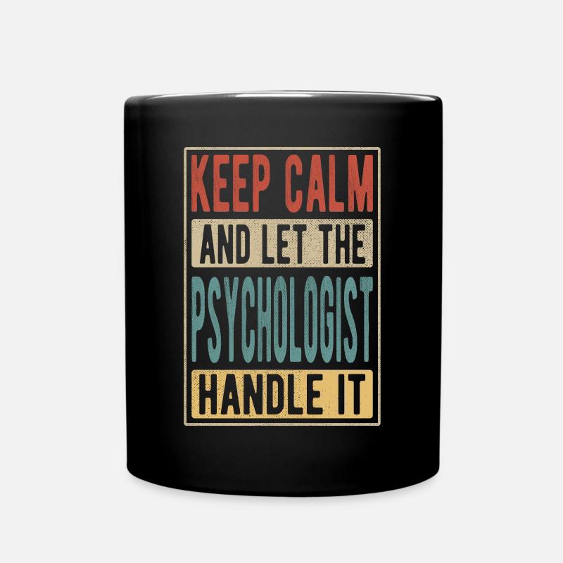 Psychologist Retro Gift - Full Colour Mug - black