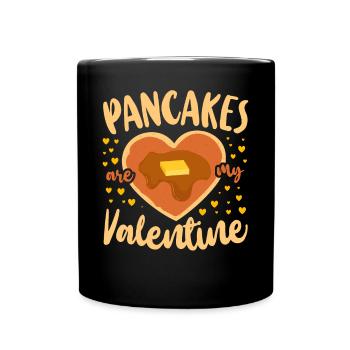 Pancake Lover Kids Valentines Day - Full Colour Mug - black - Front