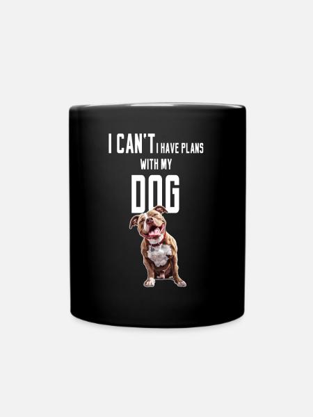 Je ne peux pas avoir de projets avec mon chien American Pitbull - Mug uni - noir