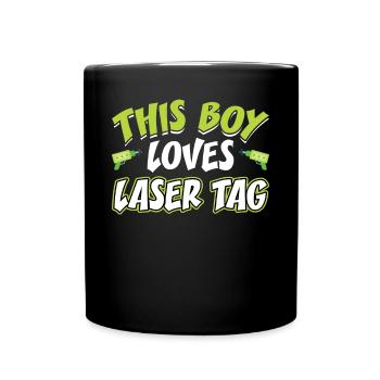 This Boy Loves Laser Tag - Full Colour Mug - black - Front